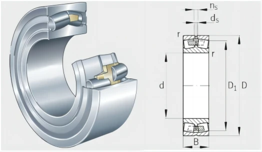 Available 222/600-MB With Size 600x1090x280 mm - Spherical Roller Bearing